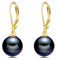VONALA Schwarze Perle Ohrringe Sterling Silber, Hängend Ohrringe Schmuck Geschenke für Damen und Mädchen (Schwarze Perle - Gold)