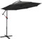 Fiqops Sombrilla de jardin 300 cm con manivela | sombrilla de aluminio con soporte, protección solar UV de aluminio, paraguas de manivela impermeable, Gris