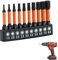 Impact Hex Head Allen Wrench Drill Bit Set - 10pcs Metric (1.5mm-8mm), 1/4” Hex-Shank S2 Steel Bits with Magnetism, Torsion Zone, and Storage Box for Impact Driver and Heavy Screw Driving