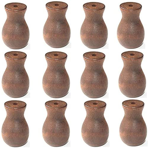 Uqezagpa 12 Stück Fensterrollos, Holzschnur, braune Kordelknäufe, kleine Anhänger, Tropfen, Ziehende für Vorhänge, Basteln, einfach zu installieren, Holzschnur, Knöpfe für Fensterrollos