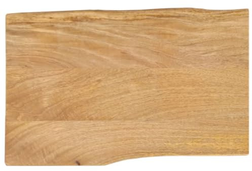 vidaXL Tischplatte, Holztischplatte mit Baumkante, Ersatztischplatte für Couchtisch Beistelltisch Esstisch, Holzplatte, Massivholz Mango