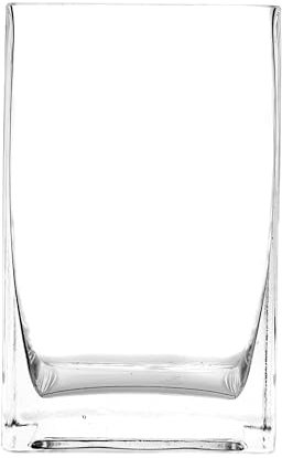Vase en Verre Transparent pour Bougies et Fleurs - Dimensions 8 x 6,4 x 20 cm