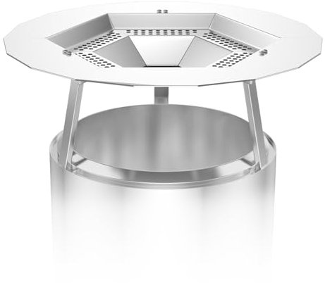 Wärmeabweiser für Soloofen, Lagerfeuer, 49,5 cm, 304 Edelstahl, tragbarer Wärmeverteiler mit Griff und Beinzubehör für Lagerfeuer, fängt Wärme um, für Solo-Herd-Zubehör