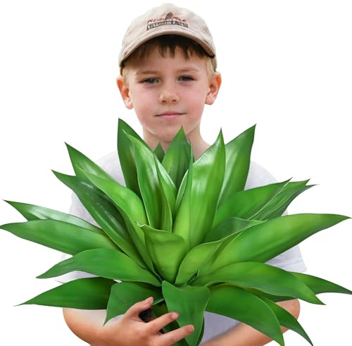 JIAAUAN Artificial Agave Plant 28 Large Agave Plant Artificial Fake Agave Succulent Plant UV Resistant Faux Agave Plant for Indoor and Outdoor Decorating