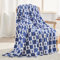 EMME Kuscheldecke Flauschige Sherpa - Lebkuchenmann Decke, 200 x 230 cm, Weiche Warme Wolldecke & Fleecedecke, Tagesdecke, Überwurfdecke, Decke für Sofa, Couch, Marineblaue