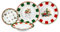 Fade Set 18 Weihnachtsteller, Service für 6 Personen aus Porzellan mit Weihnachtsdekoration „Zirkus“.