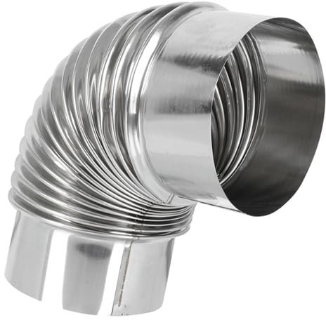 Zelbuck Codo De Tubo De Estufa, 1 Unidad De Chimenea De Acero Inoxidable De 90 Grados for Estufa De Leña for Acampar Al Aire Libre, Accesorios for Estufa De Camping(Diameter 9cm)