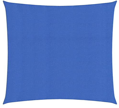 Césped y jardín, vida al aire libre, sombrillas y parasoles al aire libre, vela de 160 g/m², cuadrada, color azul, 4 x 4 m de polietileno de alta densidad