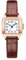 VXFAIZY Quadratische Zarte Damenuhr Mit Arabischen Ziffern Leicht Zu Lesen KostÜM-Uhr FÜR Damen (Brown- Rosegold)