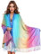 Alyxiavia Weiche bunte Blume Jacquard Baumwolle Quaste Schal und Schal Pashmina für Frauen (blau)