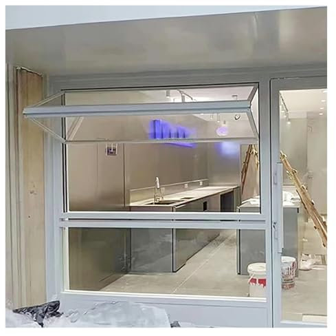 Finestra di concessione in alluminio multiuso personalizzabile per negozio di abbigliamento e camion alimentare (90x70cm)