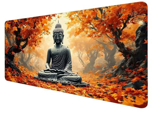 Mouse Mat Zen Gaming Mouse Pad Landscape Large Mouse Mat Desk Mat, Stitched Edges Mousepad, Non-Slip Rubber Base, Waterproof Durable Mousemat for Gaming, Office, improved precision speed X-67