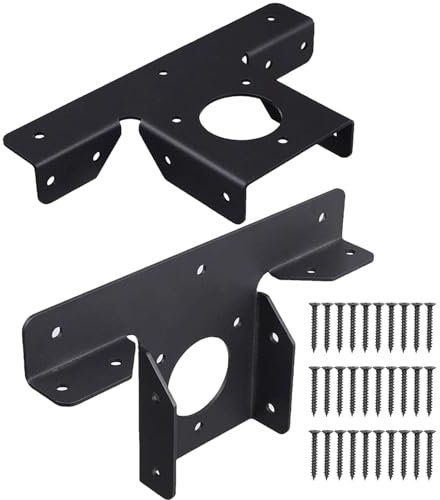 Supports de pergola réglables, supports en T d'extension 3 voies réglables, 2 pièces robustes pour pergola extension T supports d'angle réglables assurent la stabilité de vos projets de construction