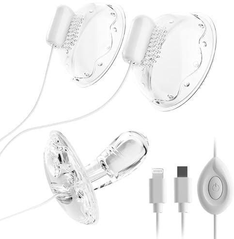 Qcpuuu Nippelsauger, 2 In 1 Elektrische Bruststimulatoren mit 12 Modus, Sexspielzeug für Frauen Solo, Vibrator Klitoris, Brustwarzen Stimulator für Sie
