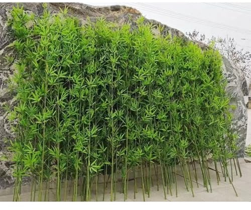 Albero di bambù artificiale, confezione da 10, pianta di bambù finta con foglie di seta criptate for decorazioni da giardino, interni ed esterni, piante finte impermeabili for la privacy.(5 Bamboo,1.8