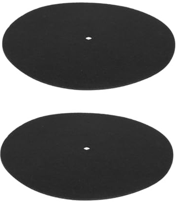 Sewroro Schallplattenschutzmatte Filz 2 Stück 20cm Durchmesser 3mm Plattentellerauflage für Plattenspieler und Musikliebhaber im Wohnzimmer