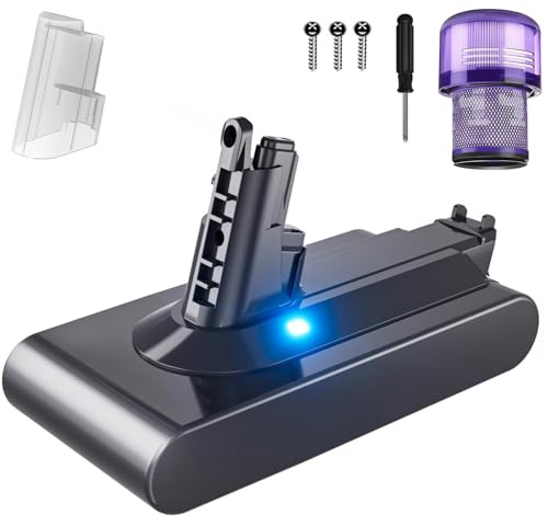 Upgraded 6.0Ah V11 for Dyson-V11 Battery Li-ion Compatible for V11 (Screw in Type) Animal/Absolute/Advance/Torque/SV14 Handheld Cordless Vacuum Cleaner(Not Fit Button Installation Type)