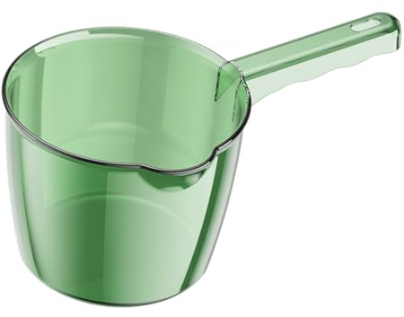 Jiwyunlu Water Ladle - Short Handle Transparent Shower Ladle - Multipurpose Water Scoop for Bath, Kitchen, with Hanging Hole, Used for Washing Vegetables and Fruits, for Washing Hair, Taking A Bath
