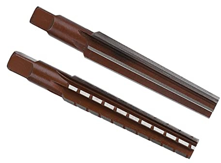 Naroote Hochpräzises 2-teiliges Morsekegel-Reibahlen-Set für die Metallbearbeitung, Gerader Schaft, Reibahle, Feine Verarbeitung für Maschinisten, Hartstahl für Metallarbeiter (MT1# Grobes Scharnier