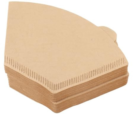 MOPFOL Lot de 100 filtres à café coniques en fibre non blanchie compatibles 1 à 2 tasses