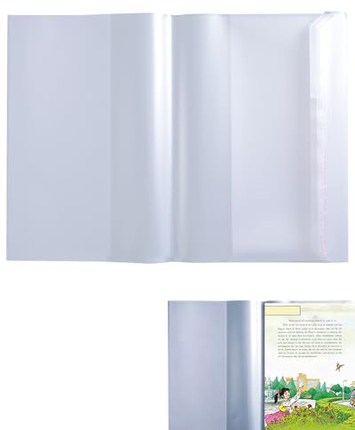 BCHKO buchhüllen für schulbücher, Buchhülle A4 & Buchumschlag – 10 Stück klar transparent – Strapazierfähige Hefthülle für Schulbücher & Notizbücher