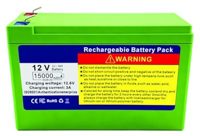 Batteria Ricaricabile Agli Ioni Di Litio 12V 25Ah Sonar Solare For Pesci Alimentatore For Auto Giocattolo For Bambini Batteria Di Alimentazione Esterna(12V15Ah)