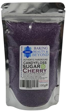 Baking Beauty and Beyond Premium Candy Floss Sugar 100g - Cherry Flavour