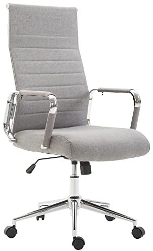 CLP Bürostuhl Kolumbus Stoff I Ergonomischer Chefsessel I Komfort Für Lange Arbeitstage I Robust Und Langlebig Für Gaming Und Home-Office, Farbe:grau