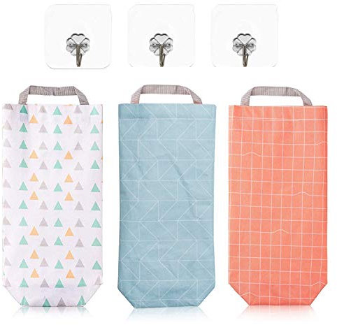 KRGMNHR Lot de 3 supports de sac en plastique à suspendre, réutilisables