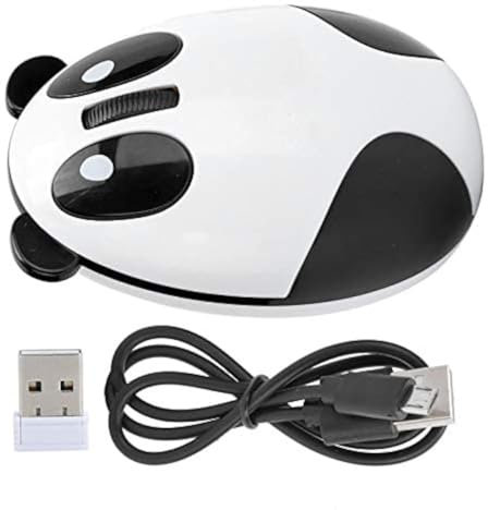 Wireless Cute Panda Computer Mouse Ergonomic Rechargeable Optical Mouse for Win/Mac/Linux/Andriod/IOS