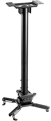 VIVOLINK - Heavy-Duty Projector Ceiling Mount - Medium - For Pitched or Flat Ceiling - Variable Distance: 60.5-90.5cm - Projector Hole Distance: 13-47cm - Max Loading Capacity: 35kgs - Black