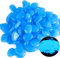 Oubest Glow in The Dark Rocks Glow Pebbles Outdoor Bulk Blue Decorations Stones for Garden Fish Tank Aquarium Walkway Plant Pots (500, Blue)