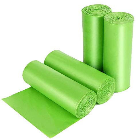 Biodegradable Bin Liner, Small Trash Bag, Thick Degradable Rubbish Bag Compostable for Food/Household/Garden Waste in Kitchen,Office,Home,Pet (50L Bin Liner Green)