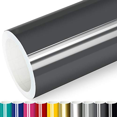 Actinium® Klebefolie 6€/m² Dunkel Grau Glanz | 5m x 0,63m selbstklebende Folie glänzend | Möbelfolie selbstklebend Küchenfolie Plotterfolie