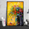 Wohnzimmer Große Malerei Wanddekor Ein Strauß blühender Ölbilder Leinwand Wand Rose Kunst Poster Drucke Dekor 30x70cm (9x28in) Mit Rahmen
