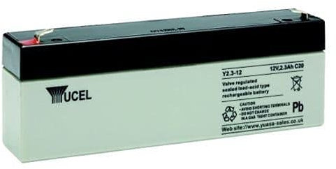 Yucel Y2.3-12 Valve Regulated Sealed Lead Acid SLA Battery 12V 2.3Ah