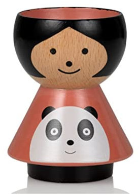Lucie Kaas Eierbecher aus der Borkfold Kollektion, in Form eines Mädchens Lulu, aus Buchenholz, handbemalt, Höhe: 6cm, BF01LU