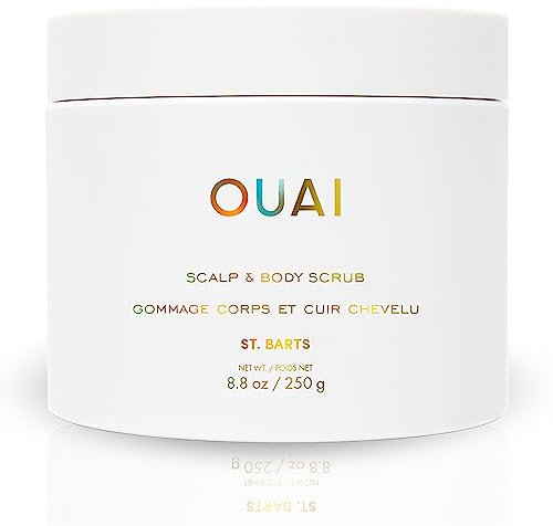 OUAI St. Bart's Kopfhaut und Körperpeeling, tiefenreinigendes Zuckerpeeling für Haar und Haut, das Peeling und Feuchtigkeit spendet, 250 ml