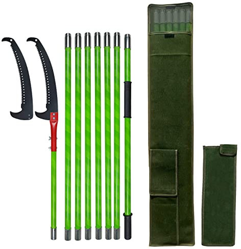 Astsäge mit Stiel 8m Handsäge Einstellbare Länge, Baumsäge Gartengeräte-Set Palme Hochentaster hochreichbare Stange mit Tragetasche, schneidet sauber und schnell für hohe Äste(Pro)
