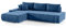 FEDVE Ecksofa mit Schlaffunktion Dunkelblau - Dhaka – Praktisches Schlafsofa mit Bettkasten Links – Gemütlich Rückenkissen Sofa mit Bettfunktion – Sofa L Form zum Salon für Viele Jahr