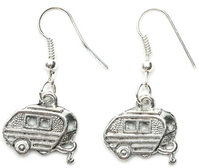 Miniblings Wohnwagen Ohrringe Wohnmobil Fahrzeug Zelten Camper Camping silber - Handmade Modeschmuck I Ohrhänger Ohrschmuck versilbert