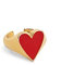 SINGULARU - Lovely Heart Red Enamel Ring. Messing mit 18 Kt Vergoldeter Beschichtung und Emaille. Schmuck für Damen.