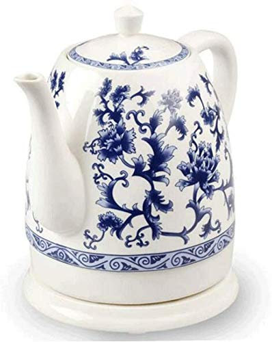 Hokcus Tetera eléctrica de cerámica inalámbrica y porcelana de 1,5 L, hervir agua rápidamente para té, café, sopa, apagado automático