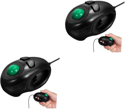 SOLUSTRE Kabelgebundener Mini-Trackball, USB-betrieben, 4D-Daumen, ergonomischer Finger, tragbar für Laptop, Desktop-Reisen