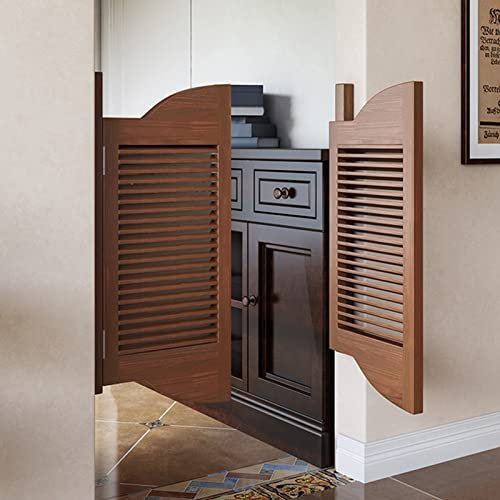 LOMYUQ Saloon Cafe 180° Schwingtüren Retro Holztür Mit Halber Taille, Cowboy-Tür Mit Lamellenzaun Mit Edelstahlscharnieren, Für Terrace Emporium Salon,B,90×90cm
