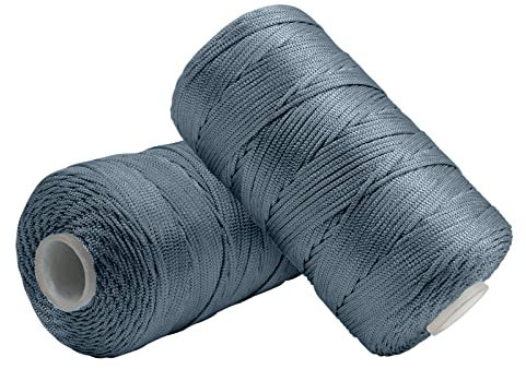 Uiopa Makramee Garn 1,5mm x 400m, Nylonschnur Bändchengarn für Häkeltasche, Häkelgarn Schmuckband Farbig für Häkeln, Stricken, Dekoration, DIY-Projekte