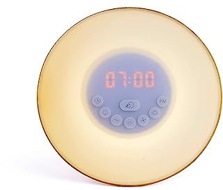 Livoo – Réveil simulateur d'aube AR321 – 10 Niveaux de luminosité, 6 Sons, 20 Station FM