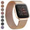 Vancle Armband kompatibel mit Fitbit Versa Armband / Fitbit Versa 2 Armbänder für Damen und Herren, atmungsaktives Edelstahl-Mesh-Armband, verstellbares Armband, Ersatzarmband aus Metall (Roségold