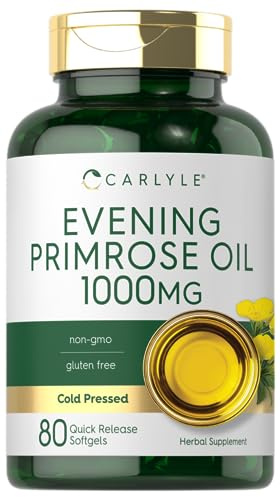 Carlyle Evening Primrose Oil Supplement 1000mg | 80 Softgel Capsules | Non-GMO & Gluten Free