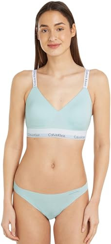Calvin Klein Women Light Lined Bralette Soft Moulded Cups, Turquoise (Island Reef), M